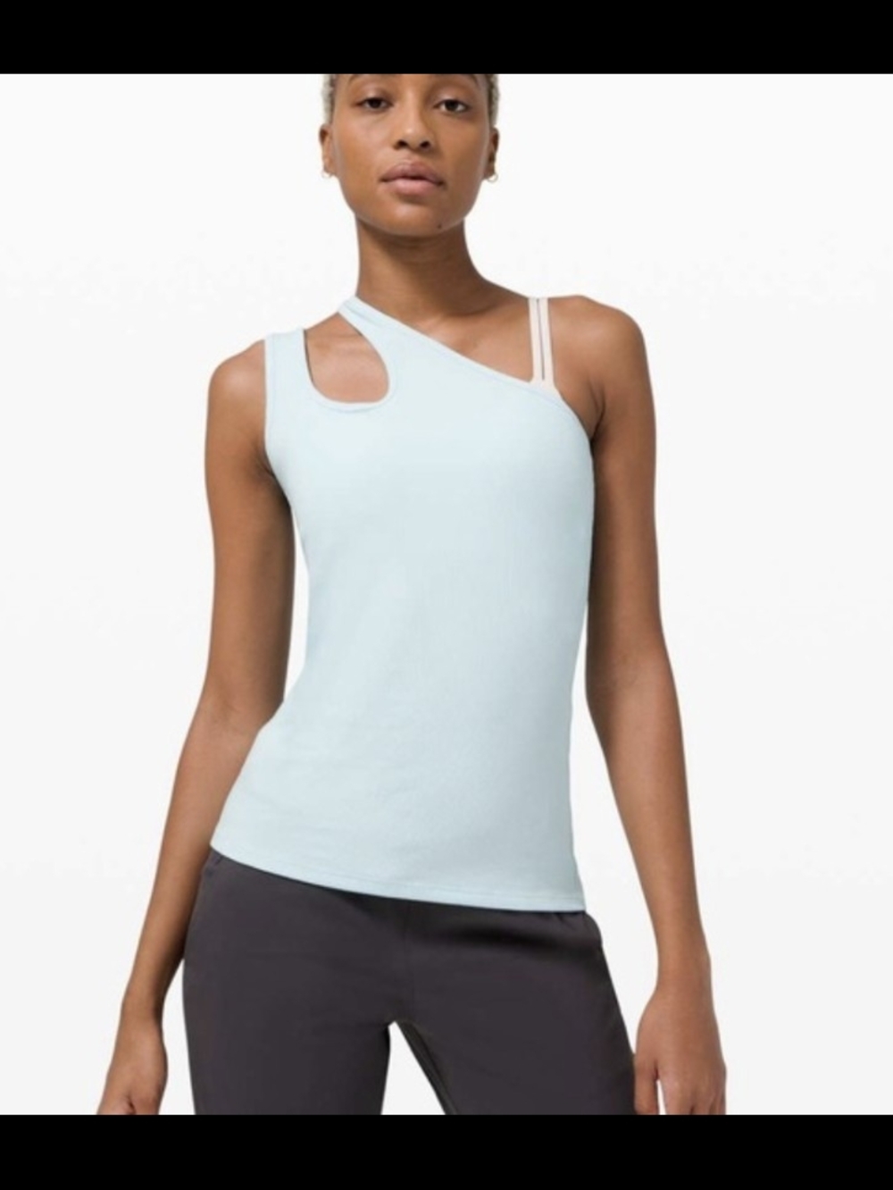 lululemon athletica Light Blue Asymmetric Cutout Tank